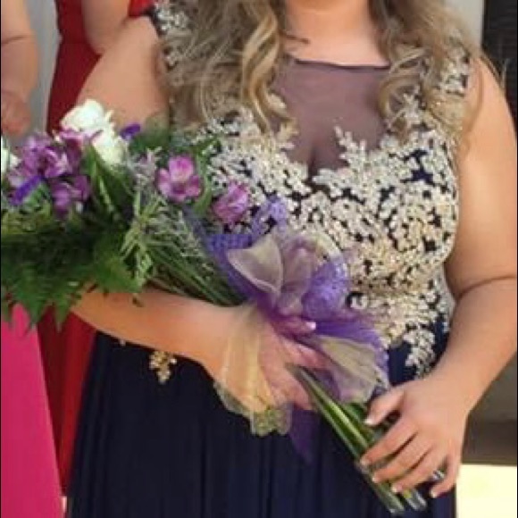 COPY - JVN by Jovani navy prom dress - Picture 7 of 9